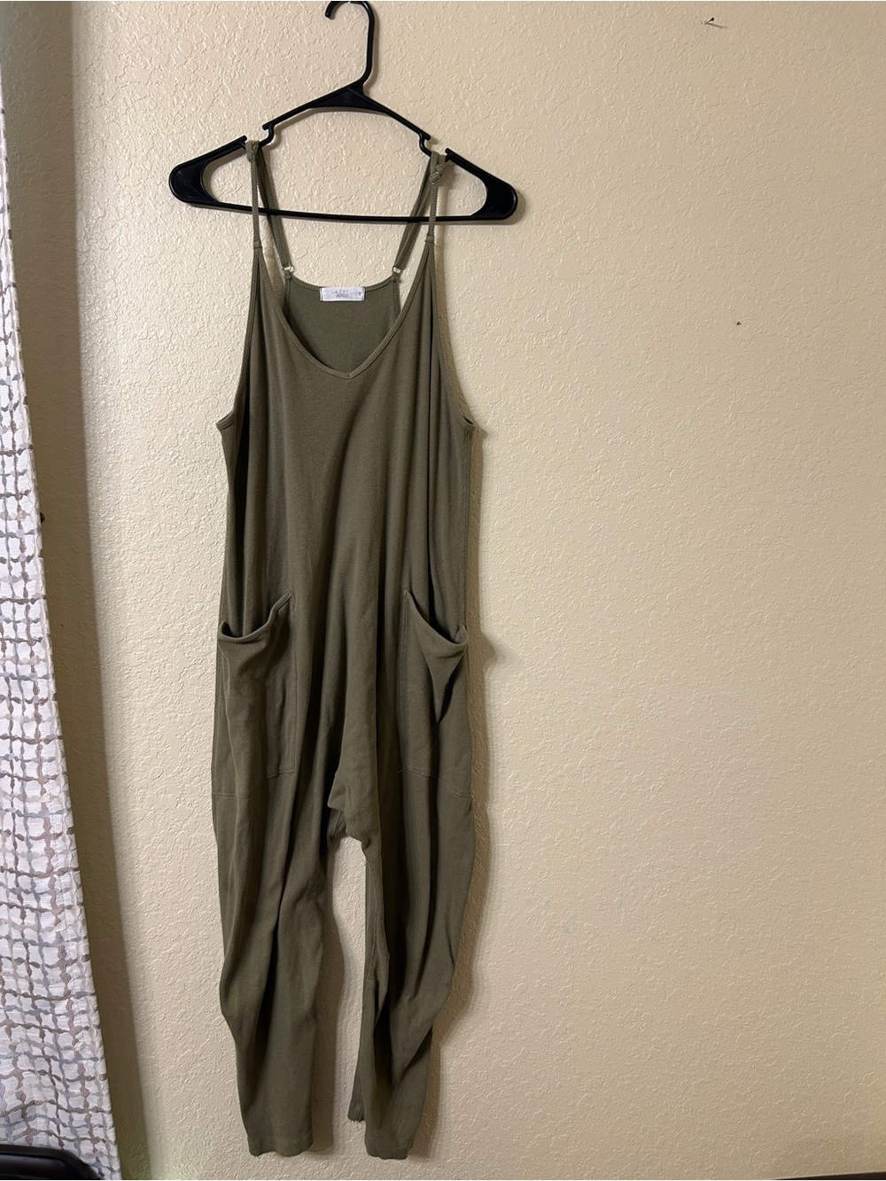 Tabulah Olive Green Slouchy Harem Jumpsuit Overalls Small Free People Style-L110